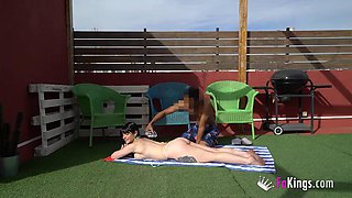 Nadja Lapiedra seduces her well-hung neighbour with a SEXY MASSAGE