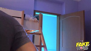 Faux halloween in the hostel - stormy porn with mysterious superior woman who blasts and slurps
