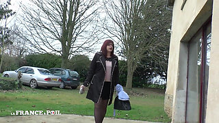 The Real Chubby Redhead French Maid Gets Plugged Before Providing a Handjob Happy Ending to Grandpa