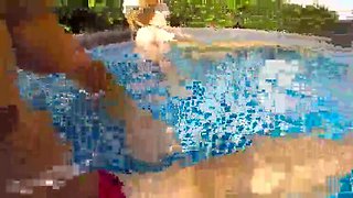 Blonde Stepsister Fucks Me in Public Pool - Homemade Summer Fun