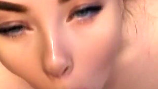 Throat Blowjob Like a Christmas Present, Mouth Filled with Cum!