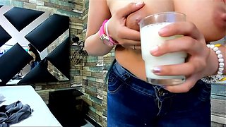 Milk In Glass MILF Fetish Video