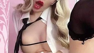 Amateur blonde girlfriend homemade blowjob and handjob