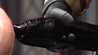 Extreme Fuck. a Super Sexy Brunette in Cuffs Gets Fucked by BBC in the Sci-fi Lab