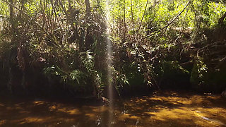 Forest nymph taking a peaceful bath