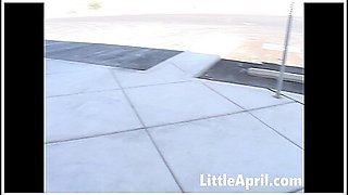 Blonde Little April Masturbates In Public