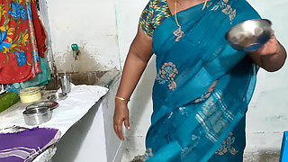 Stepaunty Was Cleaning the Dishes in the Kitchen Wearing a Saree and I Went Behind Her and Tied Her up and Had Sex with Her