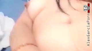 Slim Mexican Woman Masturbating with a Vibrator Alone at Home.