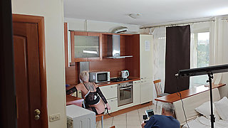 Kinky Husband Films His Mature Hot Wife in the Kitchen to Have a Private Erotic Recording