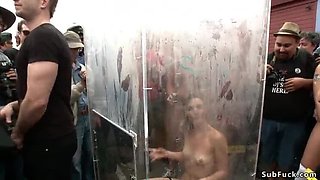 Blonde Babes Mona Wales & Ariel X Take Public Gangbang with Anal & Bondage