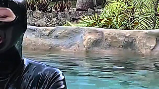 Worship Your Rubber Goddess by the Pool