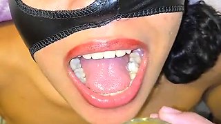 Pissing and Cumming in the Syringe and Throwing It Inside My Slutty Stepdaughter's Nose