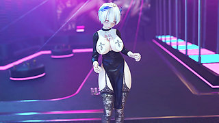 [mmd] Brilliant Marionette Black and White Erotic Fun Nun Meat Urinal Lewd Pattern Thong White Tiger Pussy