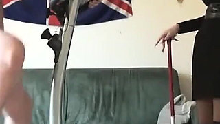 Fat Submissive Pig Dominated by Sexy Mistresses on Exercise Bike