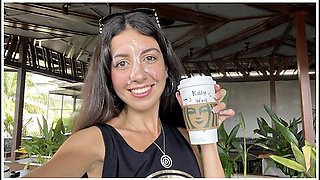 Crazy Cumwalk In Starbucks - Blowjob In Public Toilet, Drinking Coffee With Sperm With Katty West