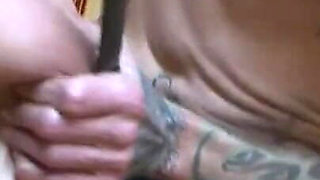 Bondage submitting with tattoo guy