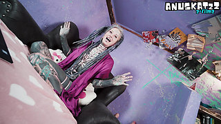 Tattoo model livestream with ANAL masturbation