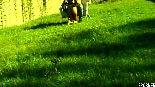 Dick Riding In Garden - Big tits