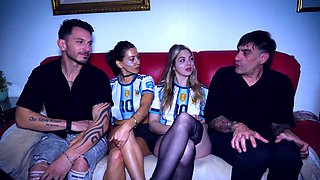 Veenus of and Venus y Marte Hook Up During the Soccer Match as Beauty Partners Blow Each Others Big C
