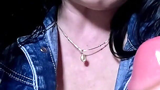 Tight Jeans Cameltoe JOI, Gold Thong Wedgies and Wet Spit Dildo Worship