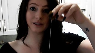 Busty brunette solo masturbation