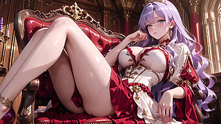 Lazy Coronation on the Golden Throne, Red & White Haute Couture is Insane!