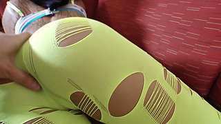 Sexy wife pantyhose blowjob with thick cum