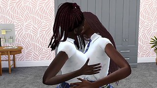 Anime porn, lesbian seduction, lesbian tribing