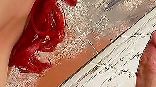 Big Tit Redhead Skinny Teen Ashley Fucked Through a Hole by Big Cock