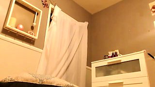 Big Boobed Blonde Masturbates With A Dildo In The Bathroom