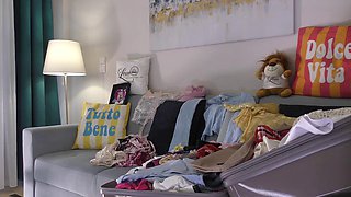 Cute Big Tits Beauty Leya Desantis Teases in Sexy Panties and Lingerie Outfits While Stri