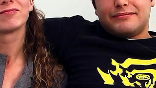 Teen Jenny with glasses gets fucked by a big black cock while her boyfriend watches