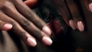 Ana Foxxx masturbates by rubbing her pretty little clit