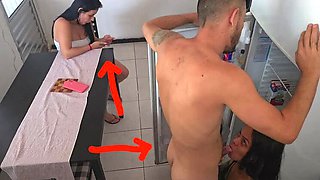 Risky Sex With Friend's Husband - Hot Amateur Threesome Blowjob