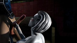 Hot 3D redhead licking a pussy while getting fucked