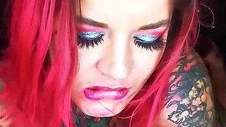 Huge Dildo Sucking Slut