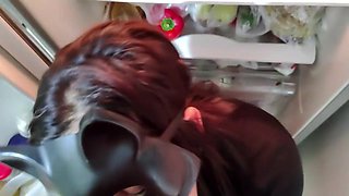 I Go To The Kitchen For Some Fruit And My Stepdad Surprises Me And Makes Me Suck His Black Cock