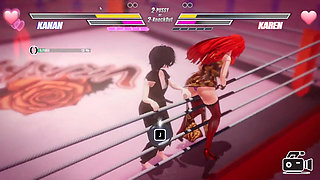 Lesbian Battle BDSM Hentai Game Ep.2 Lesbian Tomboy Defeated Had to Squirt Non Stop on a Bondage Device!
