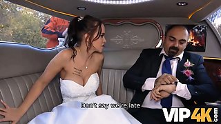 Vip4k. random passerby scores fantastic bride in the wedding limo