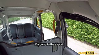 Nice little blonde with natural babe getting fisted by the driver - faux cab