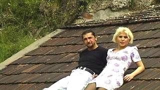 Blonde Amateur Takes Cock on Outdoor Roof