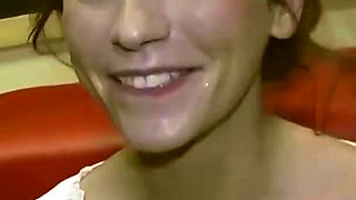 Bukkake cumshot for the hot teen
