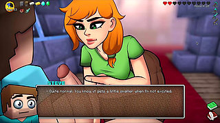 Hornycraft Minecraft Parody - Alex Gives Steve the Best Handjob Ever for Emeralds