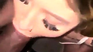 Italian amateur blonde blowing big cock