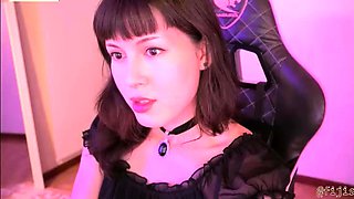 Cute curly brunette solo webcam masturbation