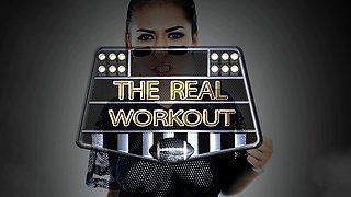 Brunette wife with big boobs gives blowjob