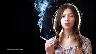 Sexy Russian Girl Smoking Cigarette Slow Tease