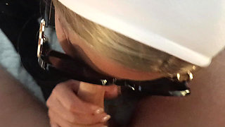 MILF in Sunglasses Gives POV Blowjob with Cumshot