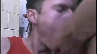 Guy is half naked and flexing for the camera