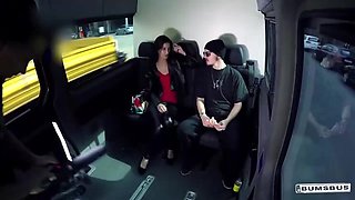 White Bus Encounter: Black Guy & German Brunette Teen - Coco Kiss & Kookie Ryan